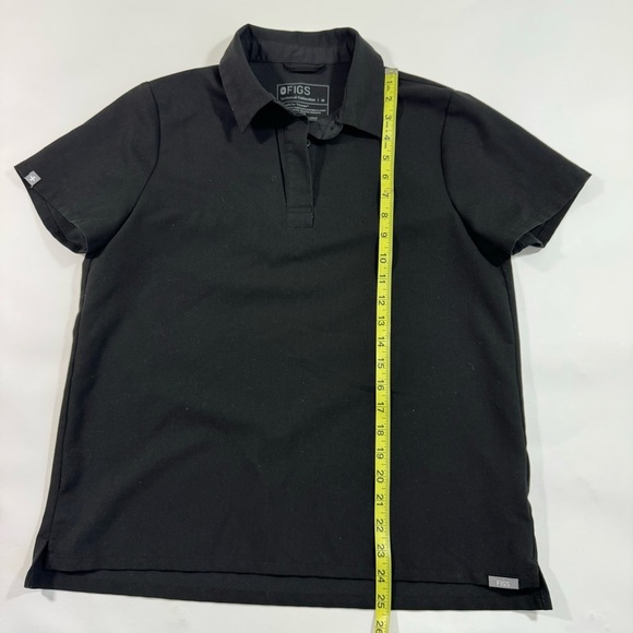 Figs Nala Scrub Top Collared Black Short Sleeve Uniform - Picture 6 of 6